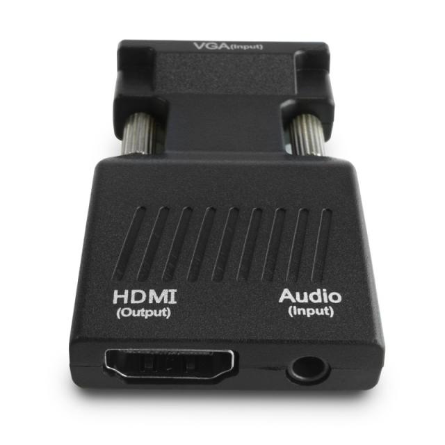 Savio - CL-145 VGA to HDMI converter Audio Full HD Black - Audio/Multimedia