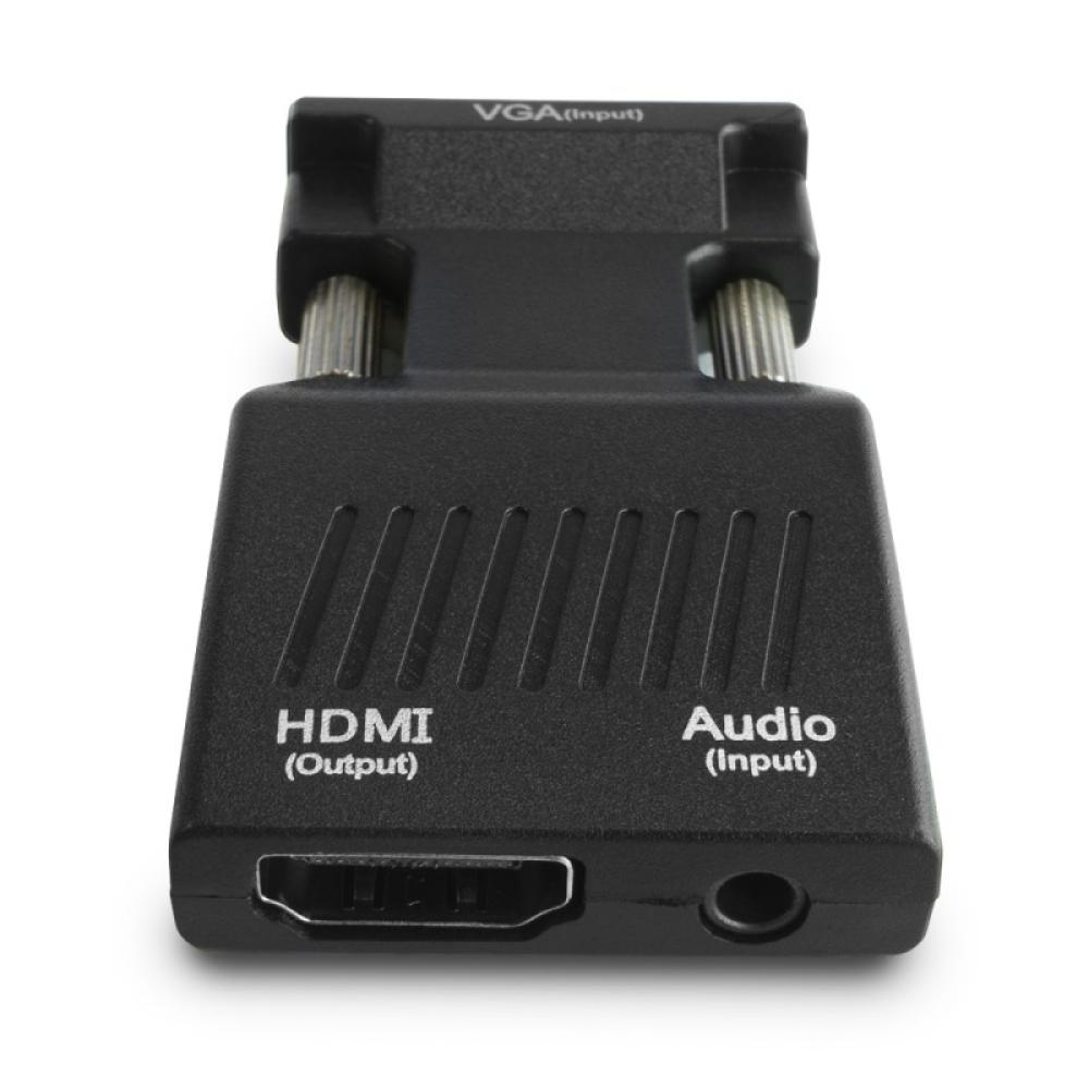 Savio - CL-145 VGA to HDMI converter Audio Full HD Black - Audio/Multimedia