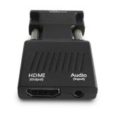 Savio - CL-145 VGA to HDMI converter Audio Full HD Black - Audio/Multimedia