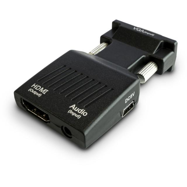 Savio - CL-145 VGA to HDMI converter Audio Full HD Black - Audio/Multimedia