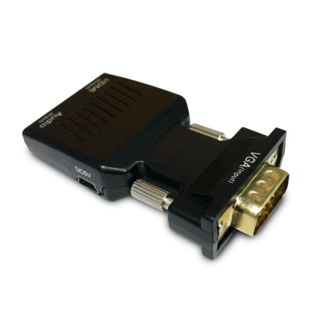 Savio - CL-145 VGA to HDMI converter Audio Full HD Black - Audio/Multimedia