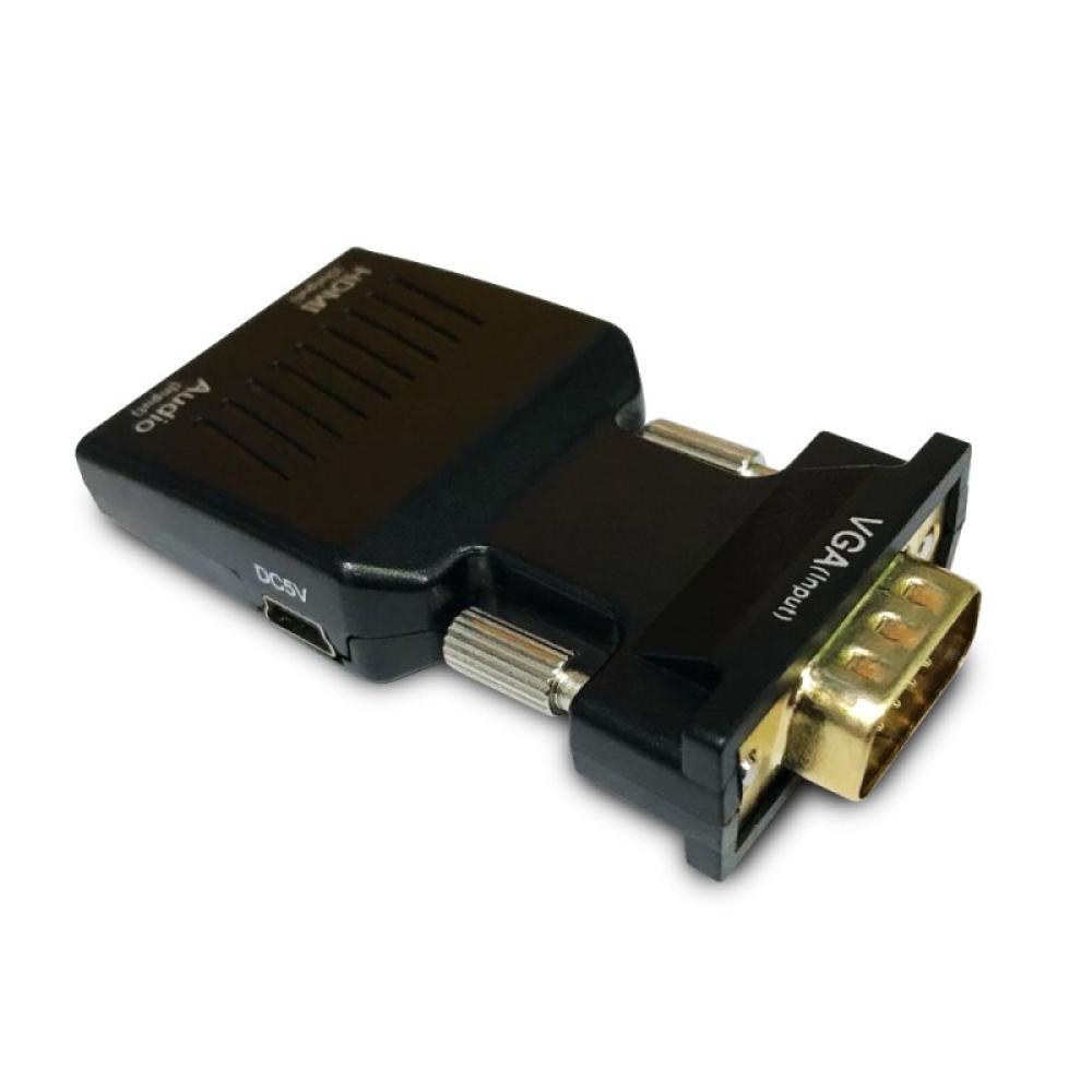 Savio - CL-145 VGA to HDMI converter Audio Full HD Black - Audio/Multimedia