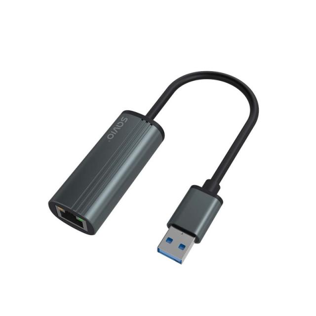 Savio - AK-55 Adapter USB-A 3.1 GEN 1 do RJ-45 Gigabit Ethernet USB 3.2 Gen 1 (3.1 Gen 1) Type-A 1000 Mbit/s Negro