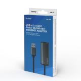 Savio - AK-55 Adapter USB-A 3.1 GEN 1 do RJ-45 Gigabit Ethernet USB 3.2 Gen 1 (3.1 Gen 1) Type-A 1000 Mbit/s Negro