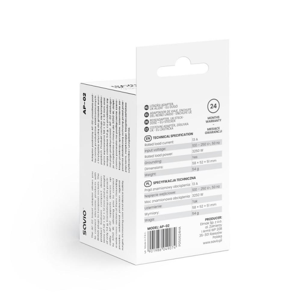 Savio - AP-02 adaptador e inversor de corriente Universal 3250 W Blanco