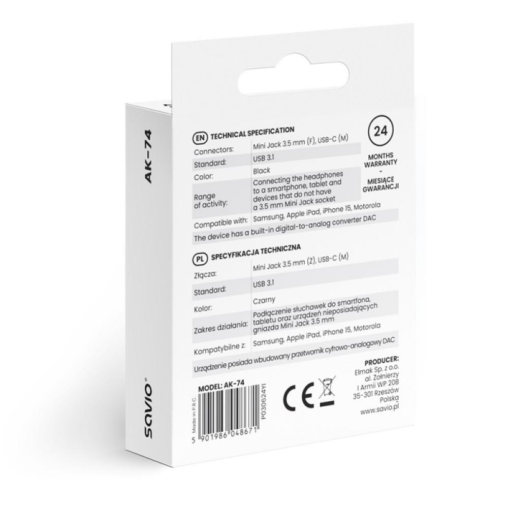 Savio - AK-74 adaptador e inversor de corriente Interior / exterior Negro