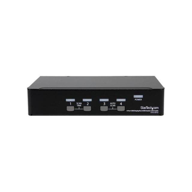StarTech.com - Conmutador Switch KVM 4 puertos Vídeo DisplayPort DP Hub Concentrador USB 2.0 Audio - 2560x1600