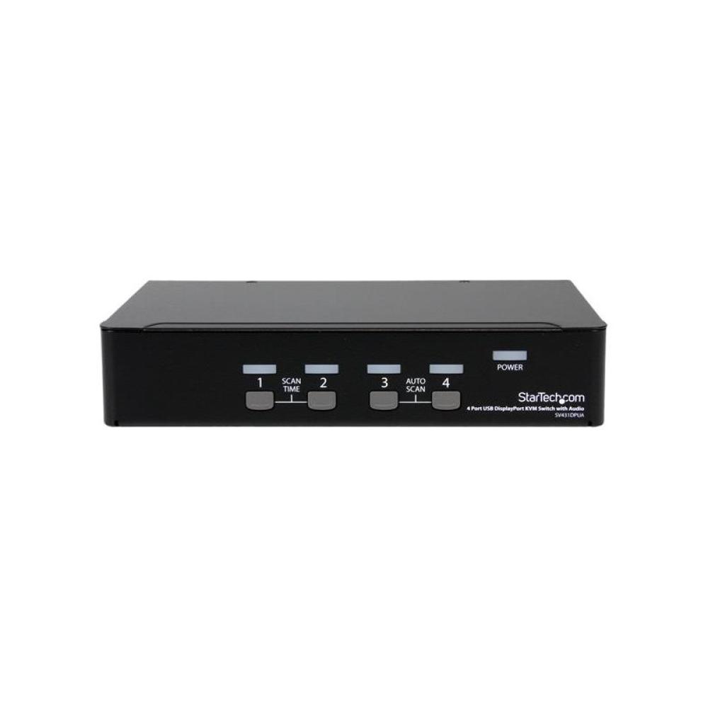StarTech.com - Conmutador Switch KVM 4 puertos Vídeo DisplayPort DP Hub Concentrador USB 2.0 Audio - 2560x1600