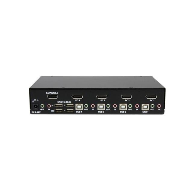 StarTech.com - Conmutador Switch KVM 4 puertos Vídeo DisplayPort DP Hub Concentrador USB 2.0 Audio - 2560x1600