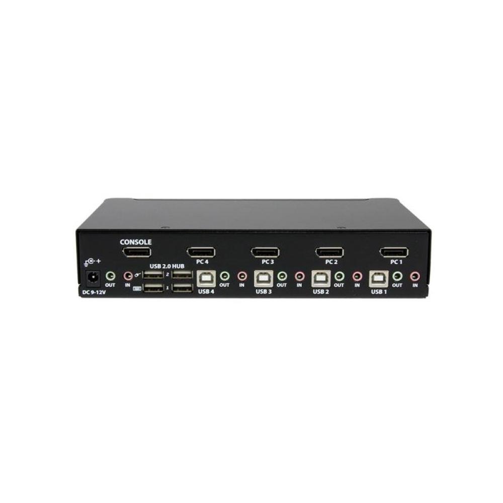 StarTech.com - Conmutador Switch KVM 4 puertos Vídeo DisplayPort DP Hub Concentrador USB 2.0 Audio - 2560x1600