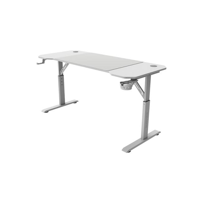 Mars Gaming - MGD-ERGO140, Mesa Altura Ajustable 3 Posiciones, Superficie Ergonómica, Estructura Metálica, Alfombr - MGDERGO140W