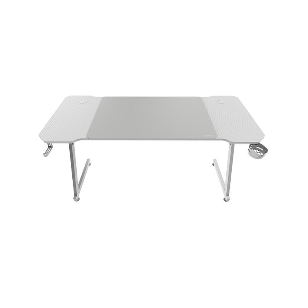 Mars Gaming - MGD-X140, Mesa Gaming Ergonómica, Superficie en Fibra de Carbono, Estructura Metálica, Alfombrilla XXL, - MGDX140W