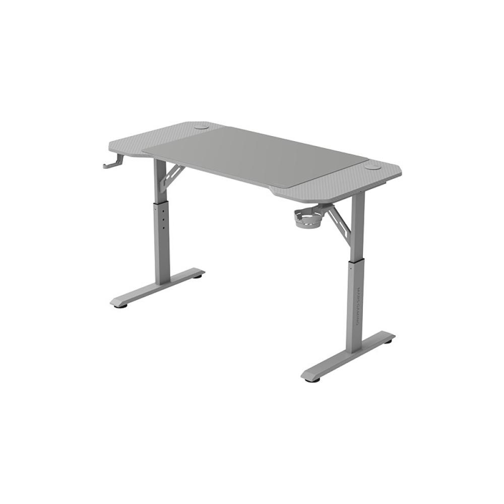 Mars Gaming - MGD-ERGO120, Mesa Altura Ajustable 3 Posiciones, Superficie Ergonómica, Estructura Metálica, Alfombr - MGDERGO120W