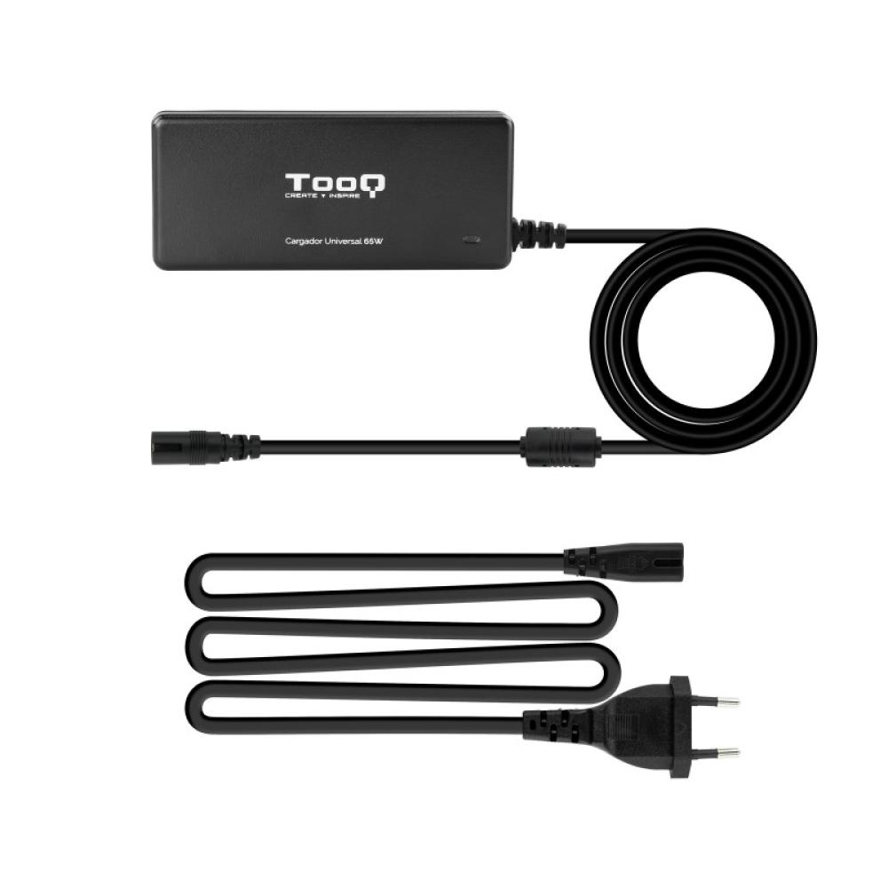 TooQ - TQLC-65BS02AT adaptador e inversor de corriente Interior 65 W Negro
