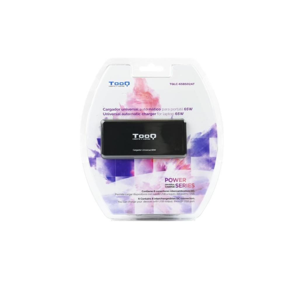 TooQ - TQLC-65BS02AT adaptador e inversor de corriente Interior 65 W Negro