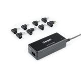 TooQ - TQLC-65BS02AT adaptador e inversor de corriente Interior 65 W Negro