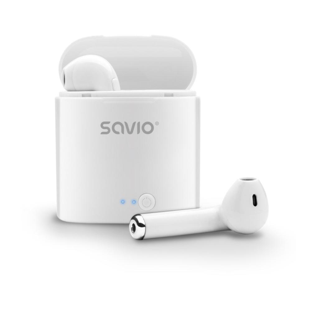 Savio - TWS-01 Biale Auriculares Inalámbrico Dentro de oído Llamadas/Música/Deporte/Uso diario Bluetooth Blanco