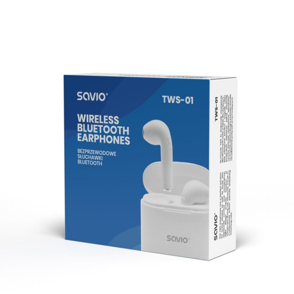 Savio - TWS-01 Biale Auriculares Inalámbrico Dentro de oído Llamadas/Música/Deporte/Uso diario Bluetooth Blanco