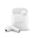 Savio - TWS-01 Biale Auriculares Inalámbrico Dentro de oído Llamadas/Música/Deporte/Uso diario Bluetooth Blanco