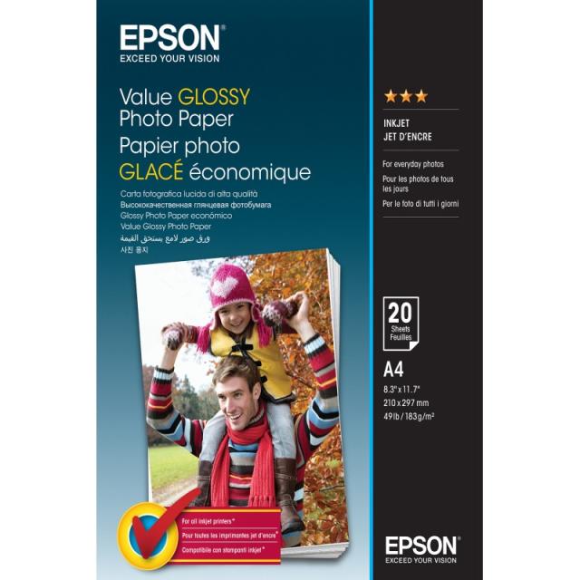Epson - Value Glossy Photo Paper - A4 - 20 Hojas