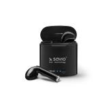 Savio - TWS-02 auricular y casco Auriculares Inalámbrico Dentro de oído Llamadas/Música Bluetooth Negro