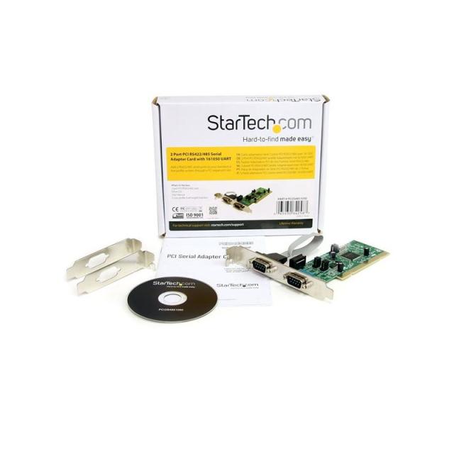 StarTech.com - Tarjeta Adaptadora PCI de 2 Puertos Serie RS422/485 DB9 UART 161050 5V o 3.3V