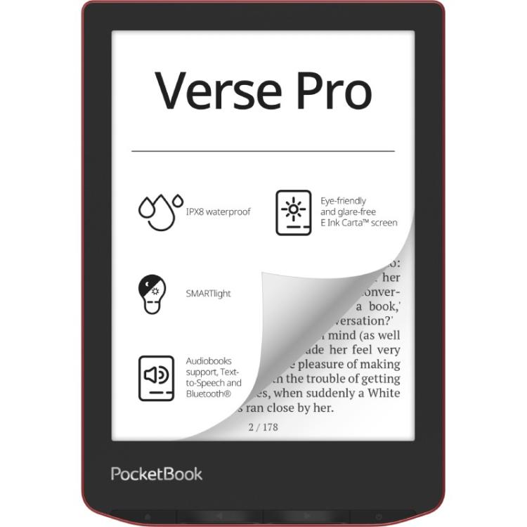 PocketBook - Verse Pro lectore de e-book Pantalla táctil 16 GB Wifi Negro, Rojo