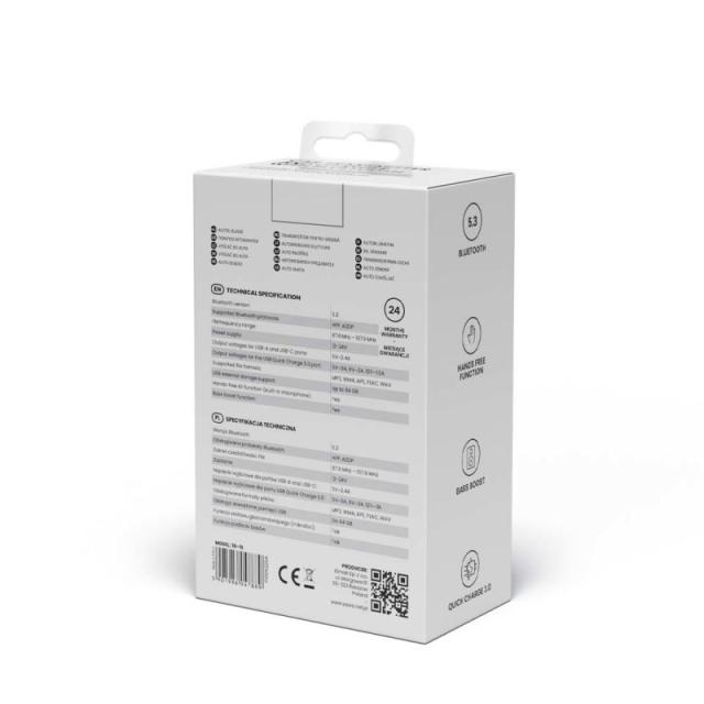 Savio - TR-15 Transmiter FM z Bluetooth 87,6 - 107,9 MHz Bluetooth/USB Negro