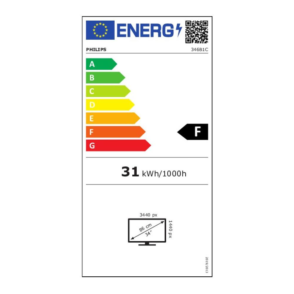 Philips - B Line 346B1C/00 pantalla para PC 86,4 cm (34") 3440 x 1440 Pixeles Quad HD LCD Negro