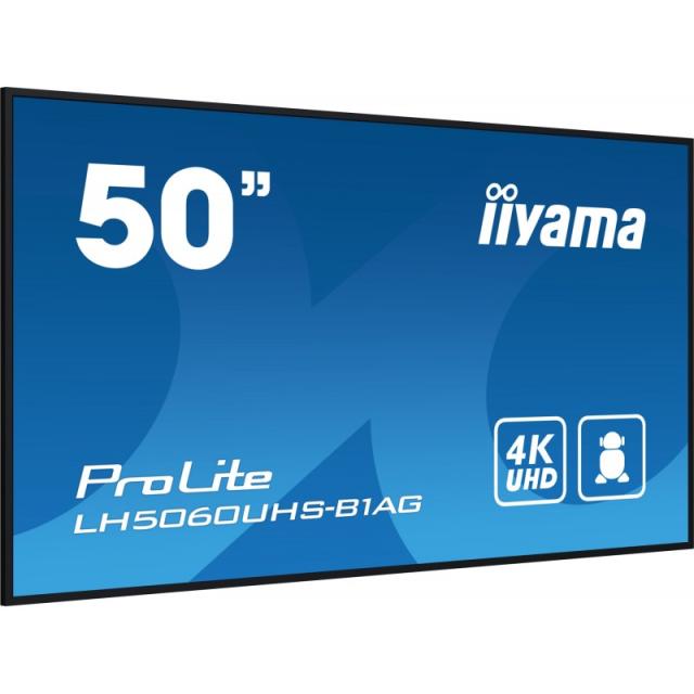 iiyama - LH5060UHS-B1AG pantalla de señalización Pizarra de caballete digital 125,7 cm (49.5") LED Wifi 500 cd / m² 4K Ultra HD