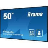 iiyama - LH5060UHS-B1AG pantalla de señalización Pizarra de caballete digital 125,7 cm (49.5") LED Wifi 500 cd / m² 4K Ultra HD