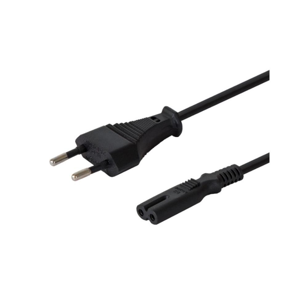 Savio - CL-105 cable de transmisión Negro 3 m IEC Type E (3.4 mm, 3.1 mm) IEC C7