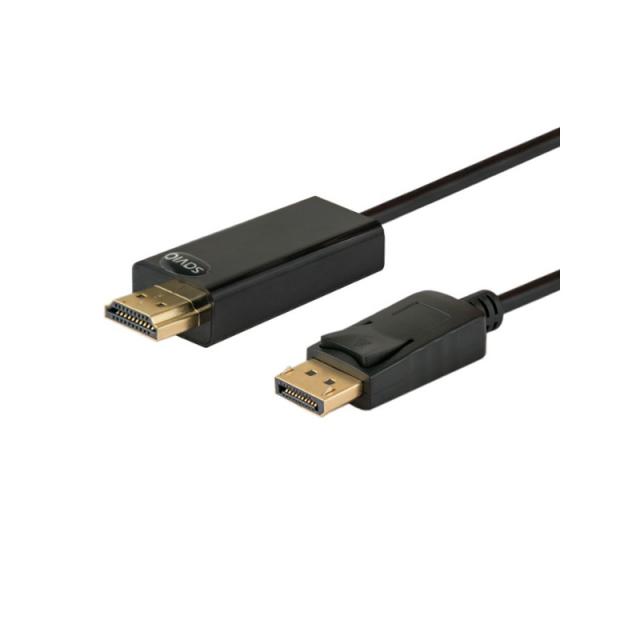 Savio - CL-56 adaptador de cable de vídeo 1,5 m DisplayPort HDMI tipo A (Estándar) Negro