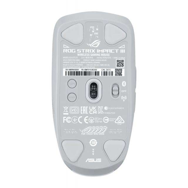 ASUS - ROG Strix Impact III Wireless ratón Juego Ambidextro RF Wireless + Bluetooth Óptico 36000 DPI - 90MP03D0-BMUA10