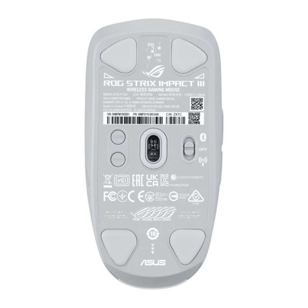 ASUS - ROG Strix Impact III Wireless ratón Juego Ambidextro RF Wireless + Bluetooth Óptico 36000 DPI - 90MP03D0-BMUA10