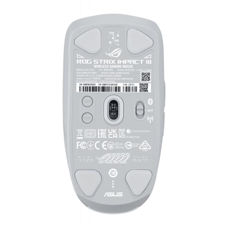 ASUS - ROG Strix Impact III Wireless ratón Juego Ambidextro RF Wireless + Bluetooth Óptico 36000 DPI - 90MP03D0-BMUA10