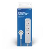 Savio - Surge Protective 3-socket power strip 1.5m white LZ-07 3 salidas AC Tipo F 1,5 m Blanco