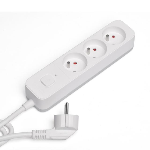 Savio - Surge Protective 3-socket power strip 1.5m white LZ-07 3 salidas AC Tipo F 1,5 m Blanco