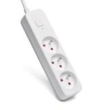 Savio - Surge Protective 3-socket power strip 1.5m white LZ-07 3 salidas AC Tipo F 1,5 m Blanco