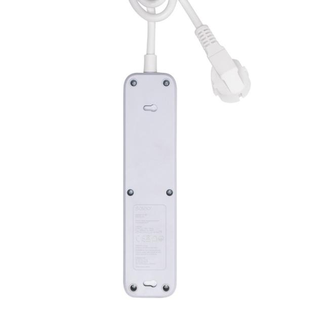 Savio - Surge Protective 3-socket power strip 1.5m white LZ-07 3 salidas AC Tipo F 1,5 m Blanco