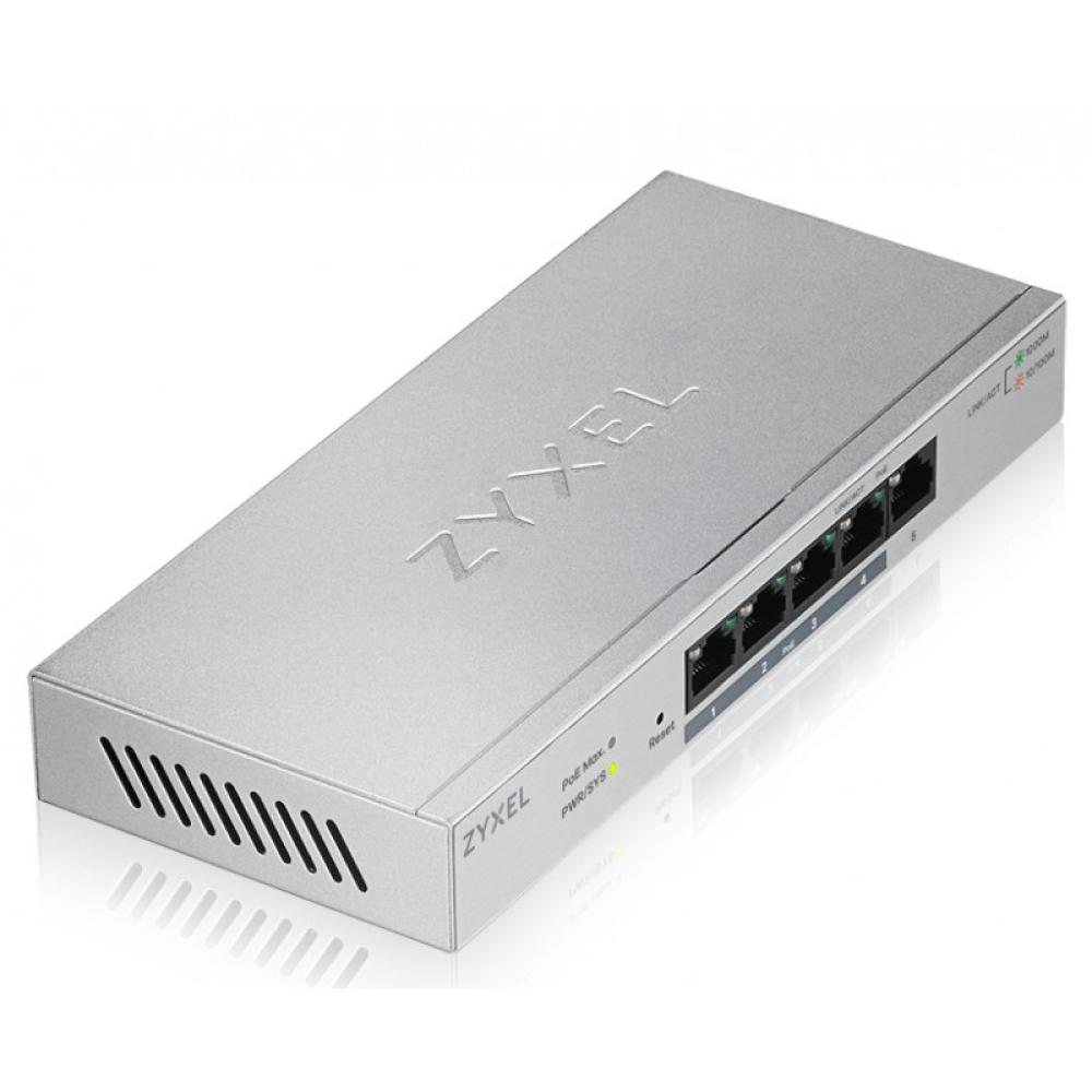 Zyxel - GS1200-5HP Gestionado Gigabit Ethernet (10/100/1000) Gris Energía sobre Ethernet (PoE)