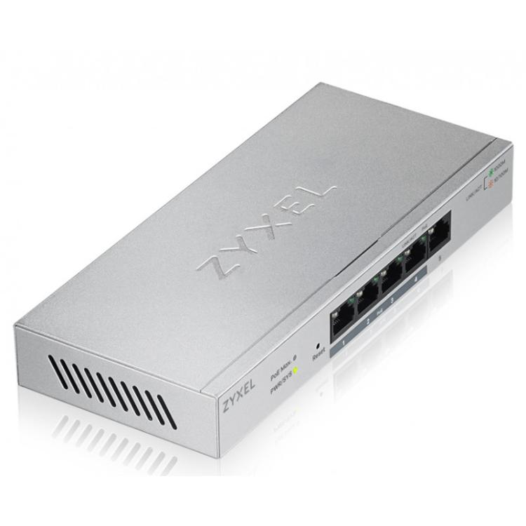 Zyxel - GS1200-5HP Gestionado Gigabit Ethernet (10/100/1000) Gris Energía sobre Ethernet (PoE)