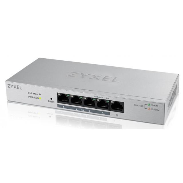 Zyxel - GS1200-5HP Gestionado Gigabit Ethernet (10/100/1000) Gris Energía sobre Ethernet (PoE)