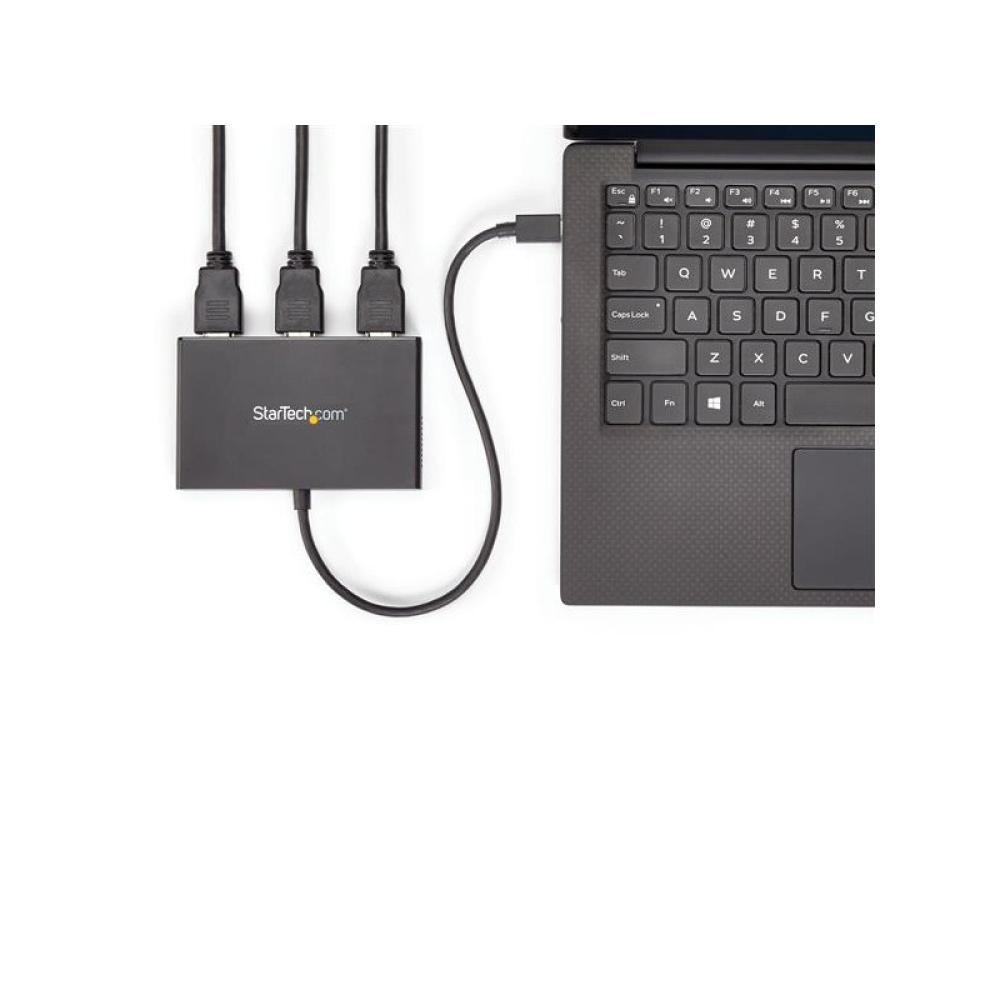 StarTech.com - Adaptador Multimonitor de 3 Puertos - Divisor Splitter de Vídeo USB-C a 3x HDMI - Hub MST USB Tipo C a HDMI - 4K