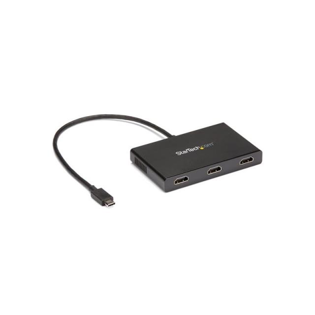 StarTech.com - Adaptador Multimonitor de 3 Puertos - Divisor Splitter de Vídeo USB-C a 3x HDMI - Hub MST USB Tipo C a HDMI - 4K