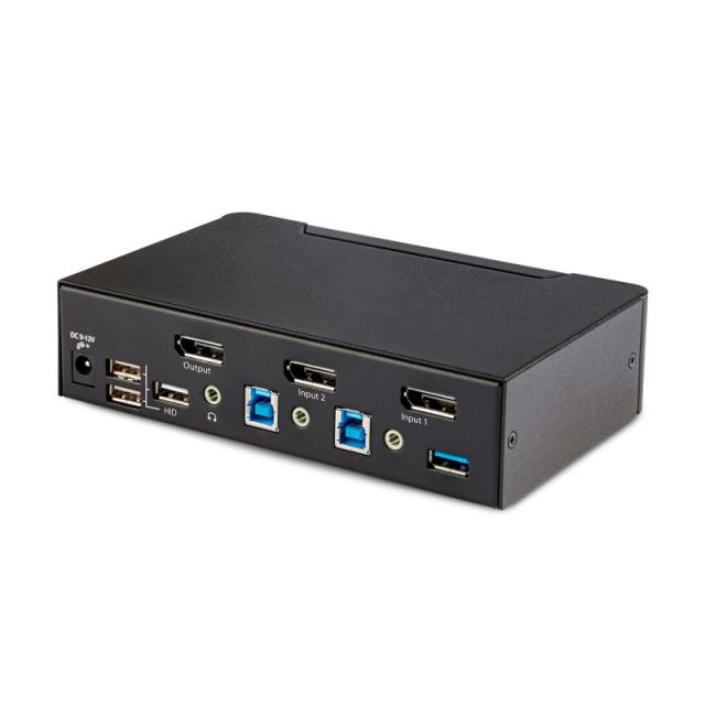 StarTech.com - Switch Conmutador KVM DisplayPort de 2 Puertos - 8K60/4K144 - para Un Monitor - DP 1.4 - 2x USB 3.0 - 4x USB 2.0