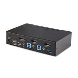 StarTech.com - Switch Conmutador KVM DisplayPort de 2 Puertos - 8K60/4K144 - para Un Monitor - DP 1.4 - 2x USB 3.0 - 4x USB 2.0