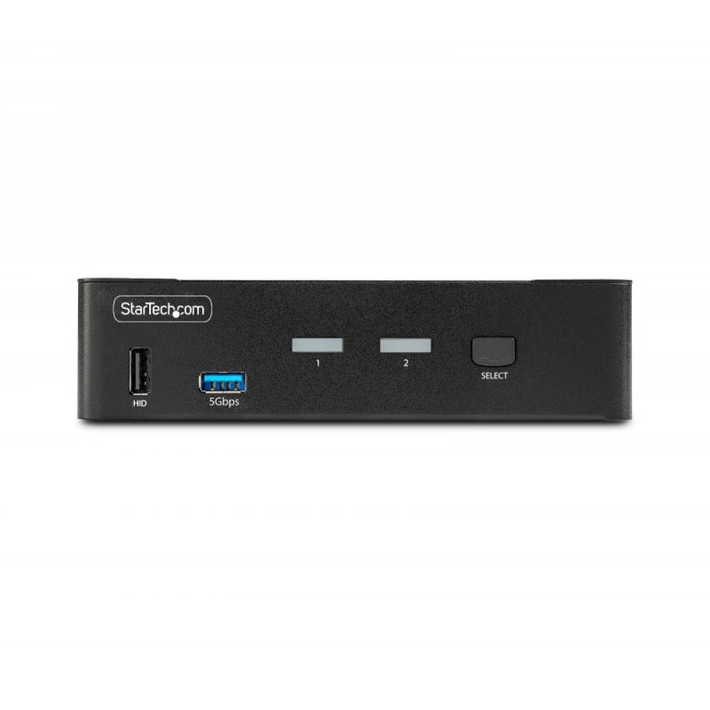 StarTech.com - Switch Conmutador KVM DisplayPort de 2 Puertos - 8K60/4K144 - para Un Monitor - DP 1.4 - 2x USB 3.0 - 4x USB 2.0