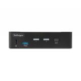 StarTech.com - Switch Conmutador KVM DisplayPort de 2 Puertos - 8K60/4K144 - para Un Monitor - DP 1.4 - 2x USB 3.0 - 4x USB 2.0