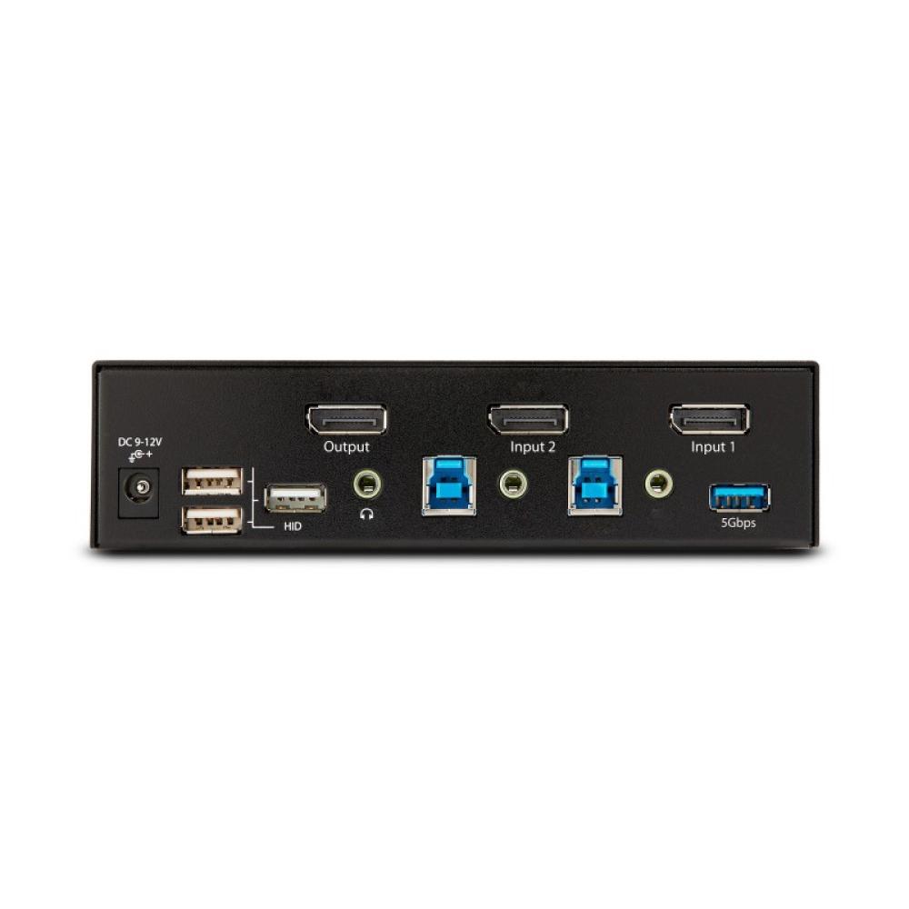 StarTech.com - Switch Conmutador KVM DisplayPort de 2 Puertos - 8K60/4K144 - para Un Monitor - DP 1.4 - 2x USB 3.0 - 4x USB 2.0